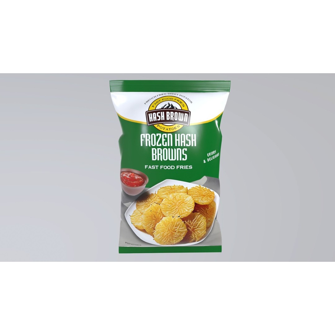 Frozen Hash Browns 3D Model – Low Poly Game Asset, FBX