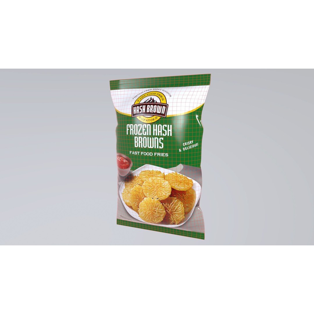 Frozen Hash Browns 3D Model – Low Poly Game Asset, FBX - View 6