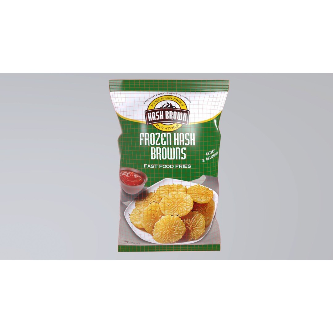 Frozen Hash Browns 3D Model – Low Poly Game Asset, FBX - View 8