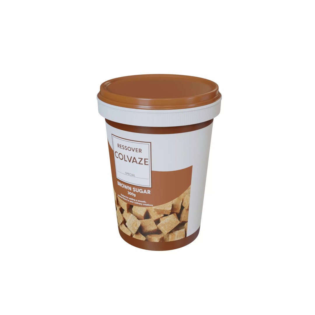 Brown Sugar 3D Model – Low Poly PBR Model for Culinary Use - View 2