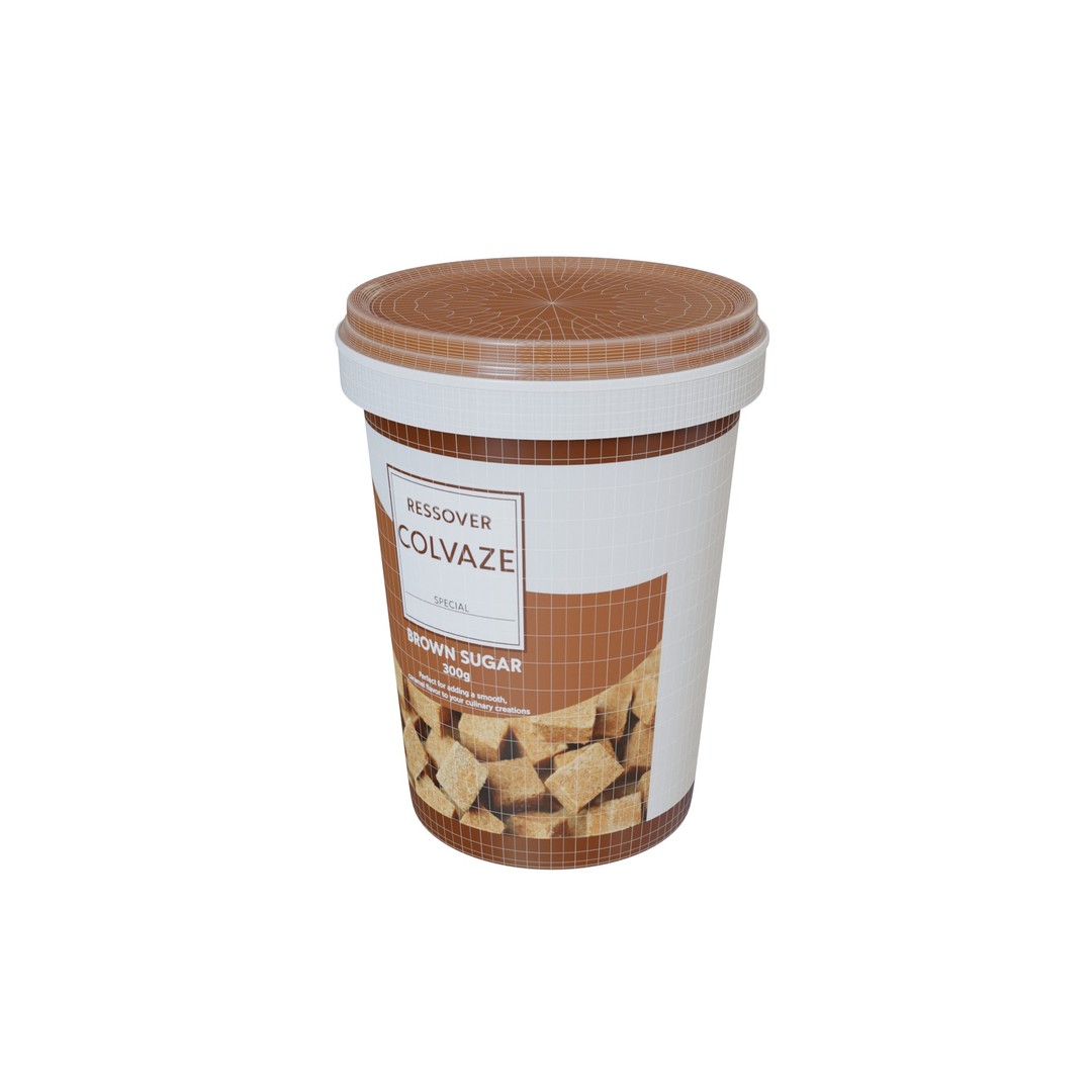 Brown Sugar 3D Model – Low Poly PBR Model for Culinary Use - View 3