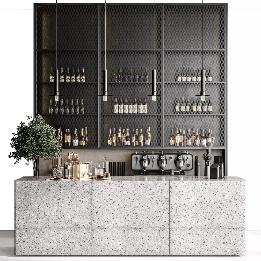 Elixir Bar 3D Model – High Poly Interior Asset, PBR Textures, FBX, OBJ - View 2