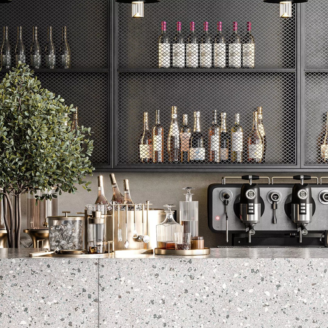 Elixir Bar 3D Model – High Poly Interior Asset, PBR Textures, FBX, OBJ - View 3