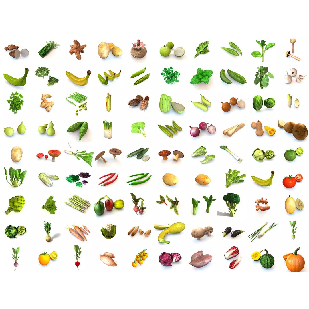 Vegetables 3D Model Collection – Low Poly Game Asset, FBX, Blender - View 2