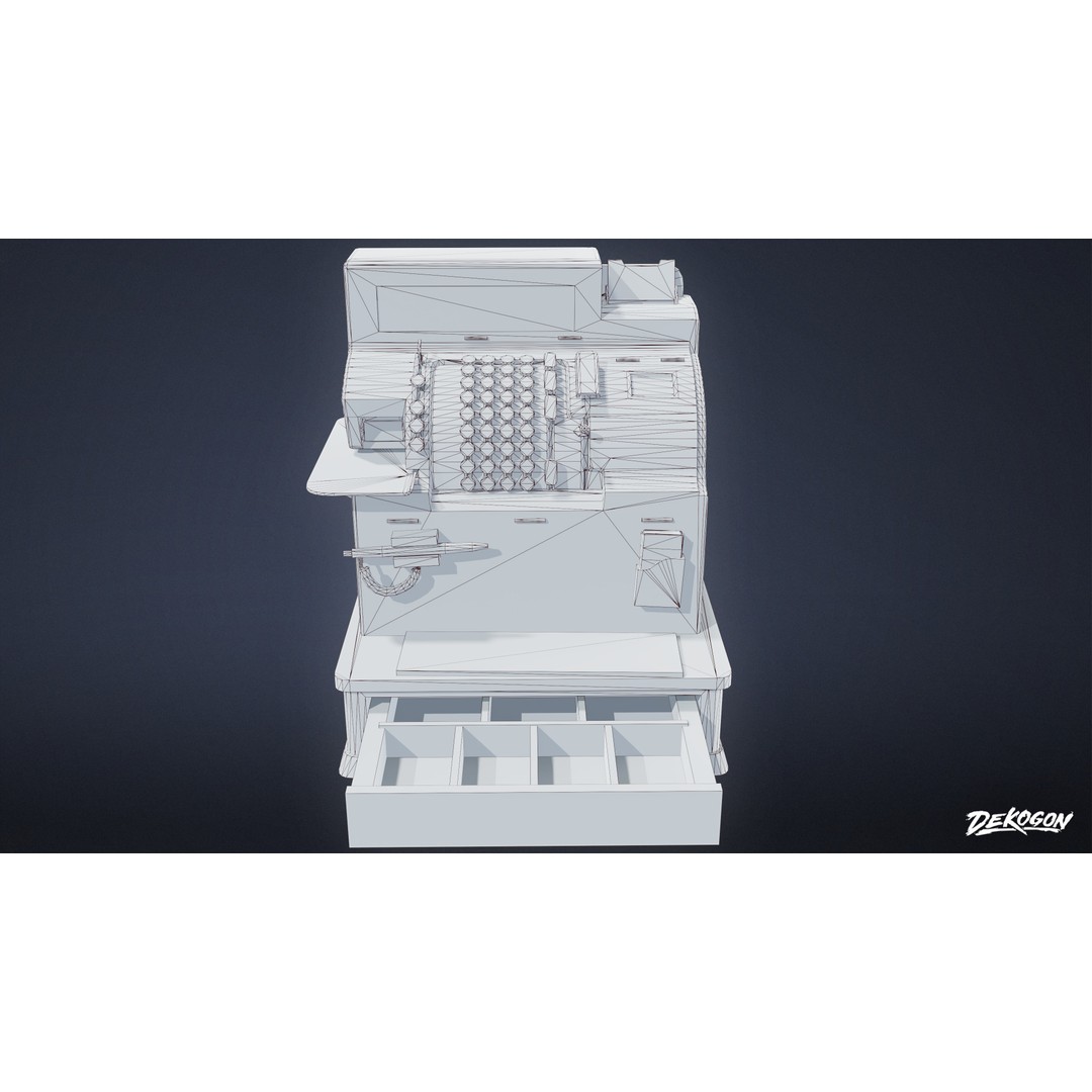 Cash Register 3D Model – Low Poly Game Asset, FBX, PBR Textures - View 10
