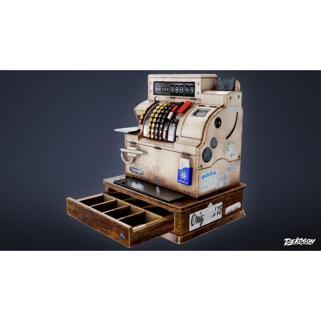 Cash Register 3D Model – Low Poly Game Asset, FBX, PBR Textures - View 3