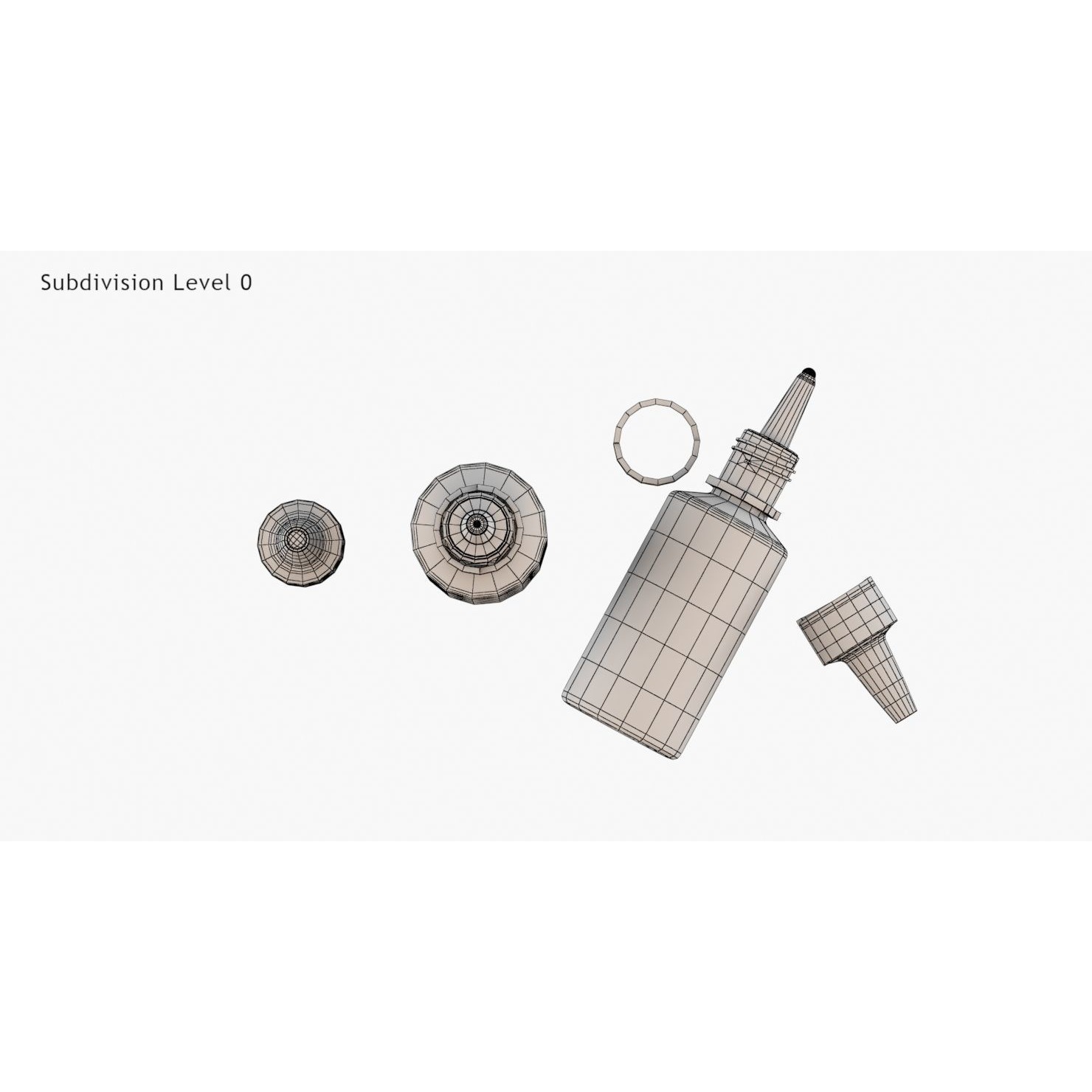 Dropping Bottle - Low-Poly Game-Ready 3D Model - View 12