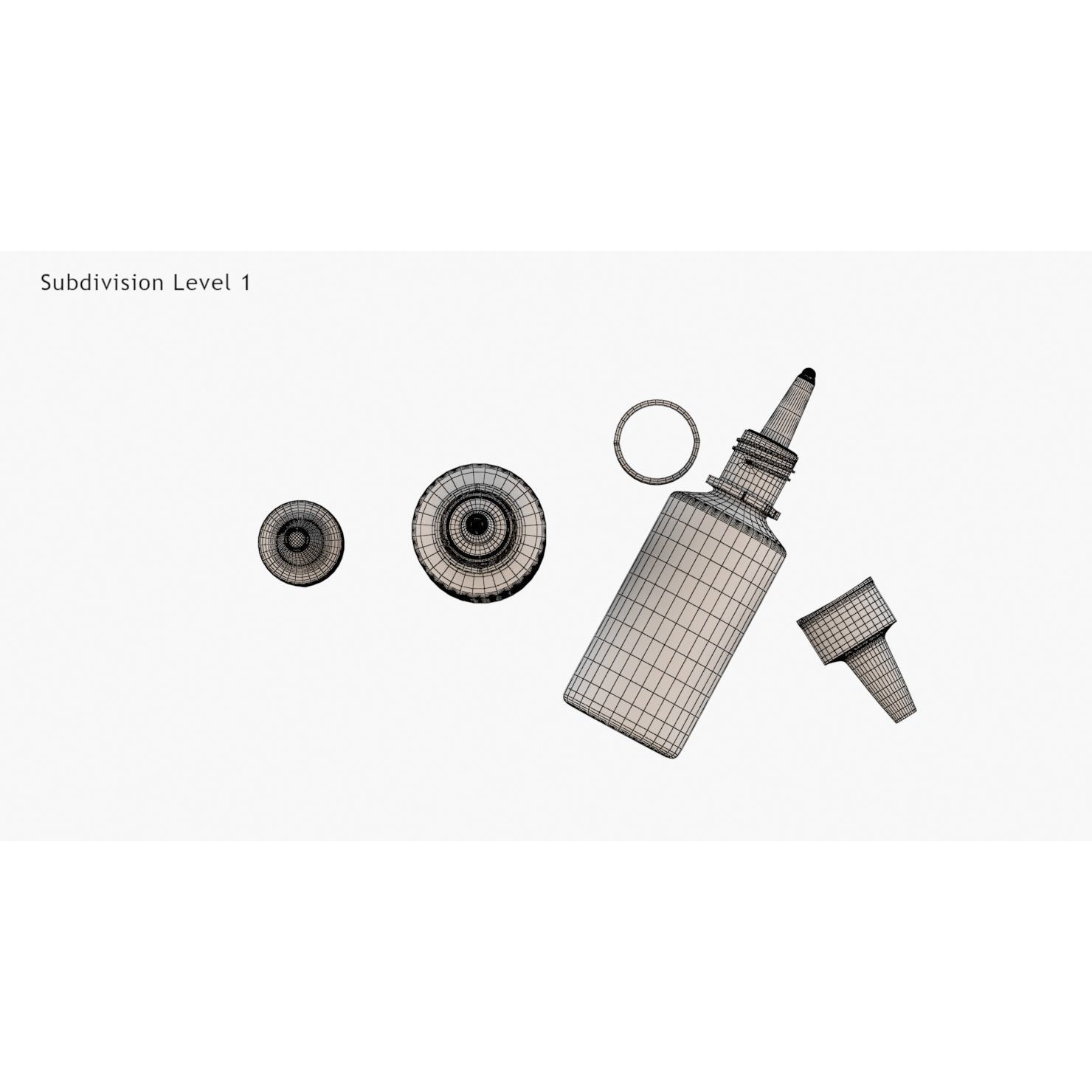 Dropping Bottle - Low-Poly Game-Ready 3D Model - View 13