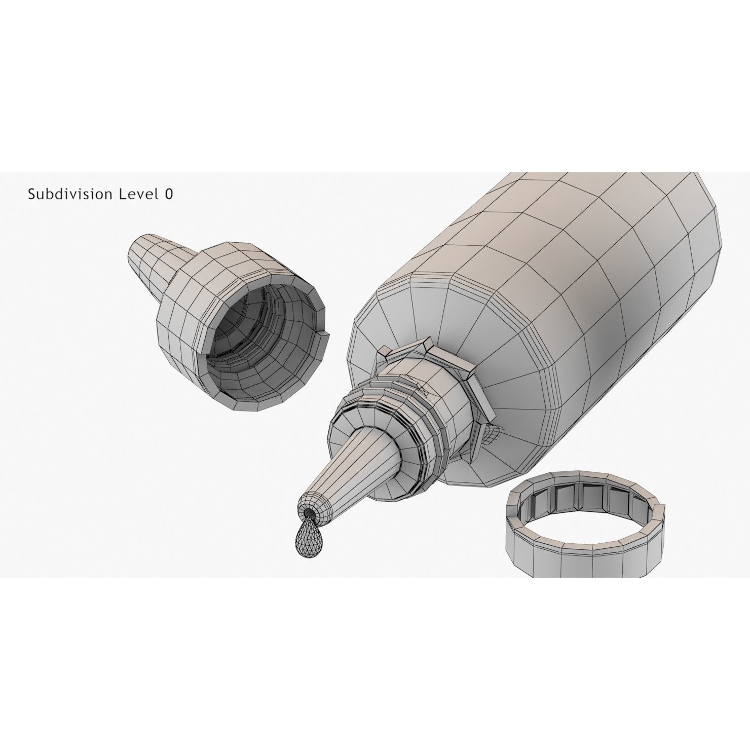 Dropping Bottle - Low-Poly Game-Ready 3D Model - View 14