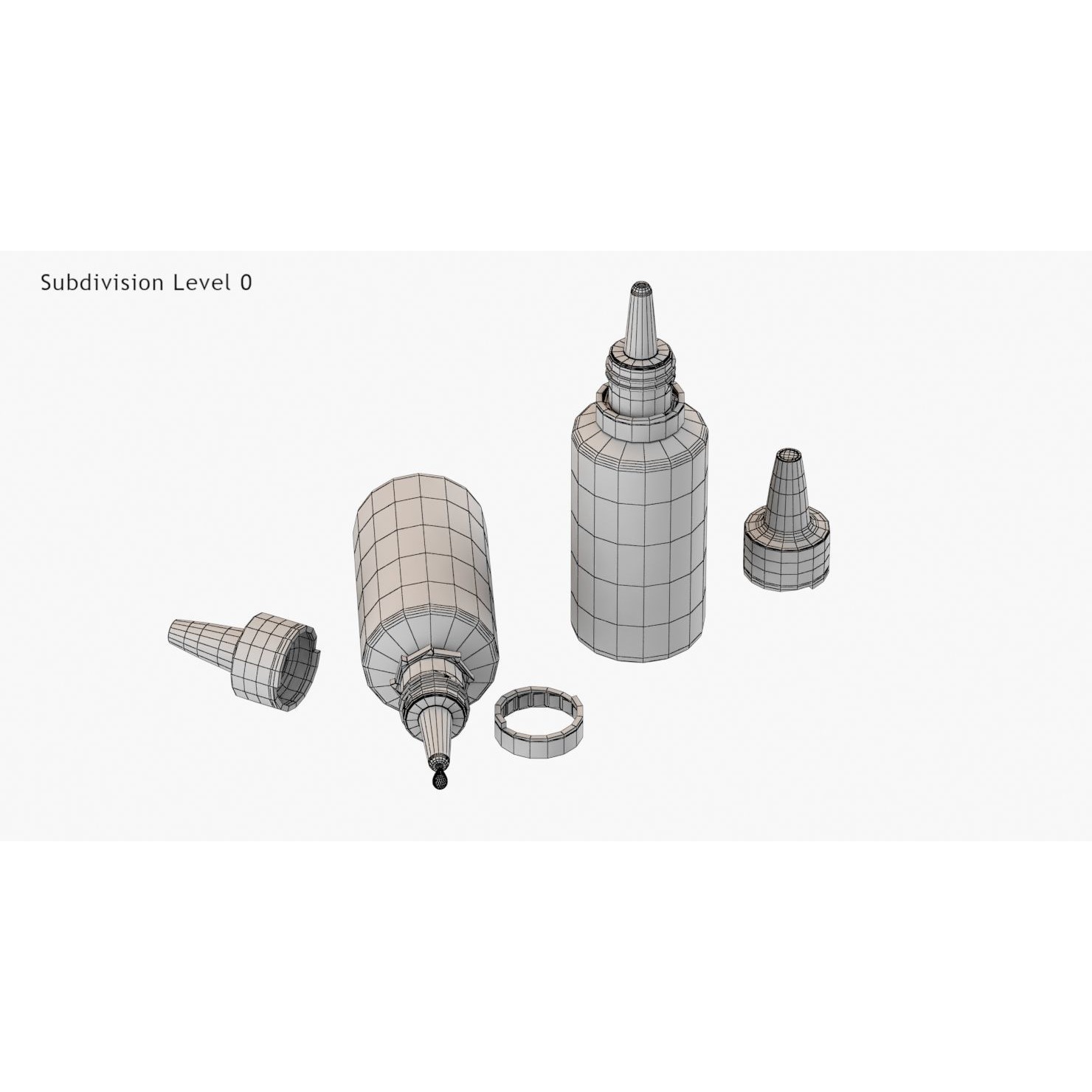 Dropping Bottle - Low-Poly Game-Ready 3D Model - View 9