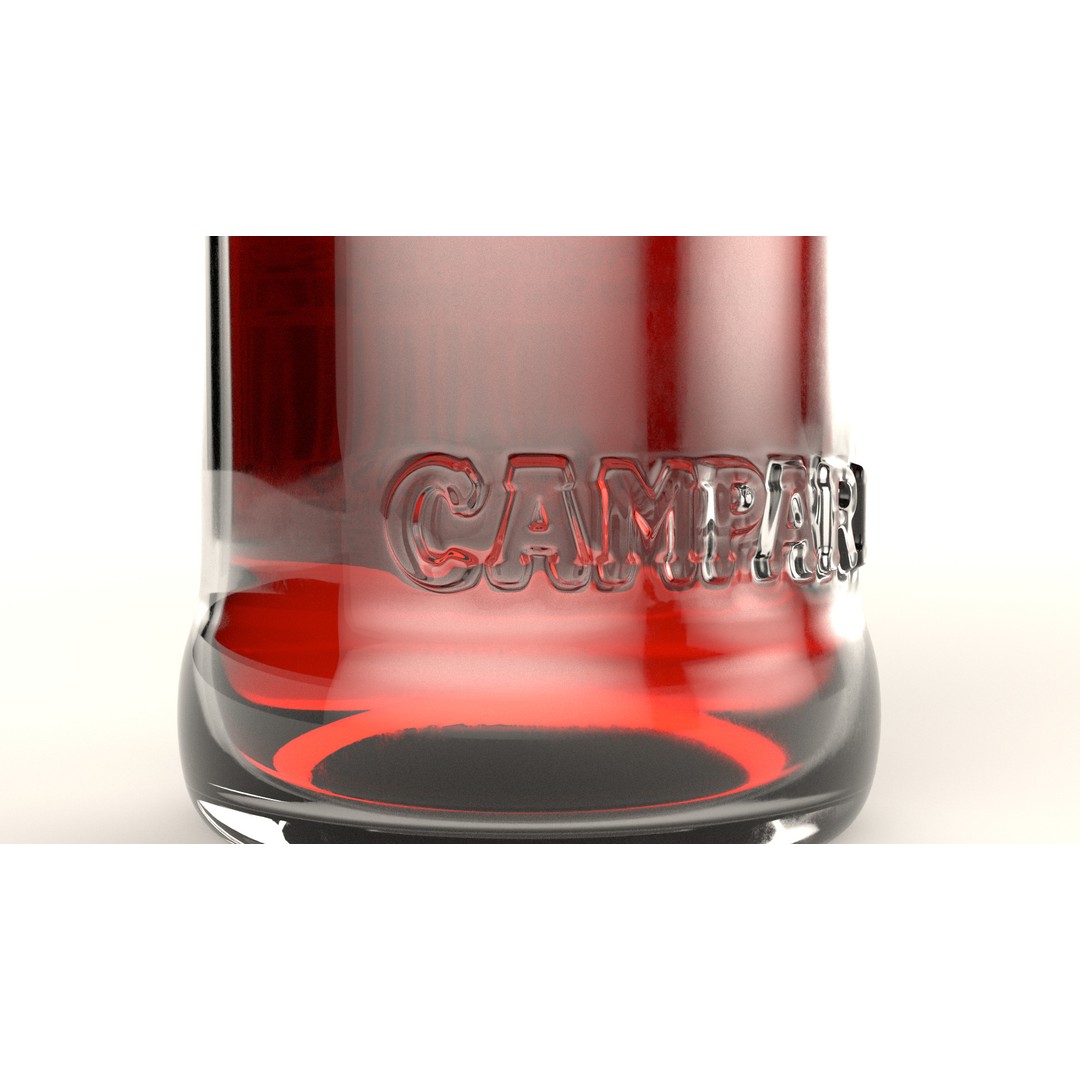 Campari Aperitif 3D Model – Low Poly Beverage Asset, Blender & FBX - View 3