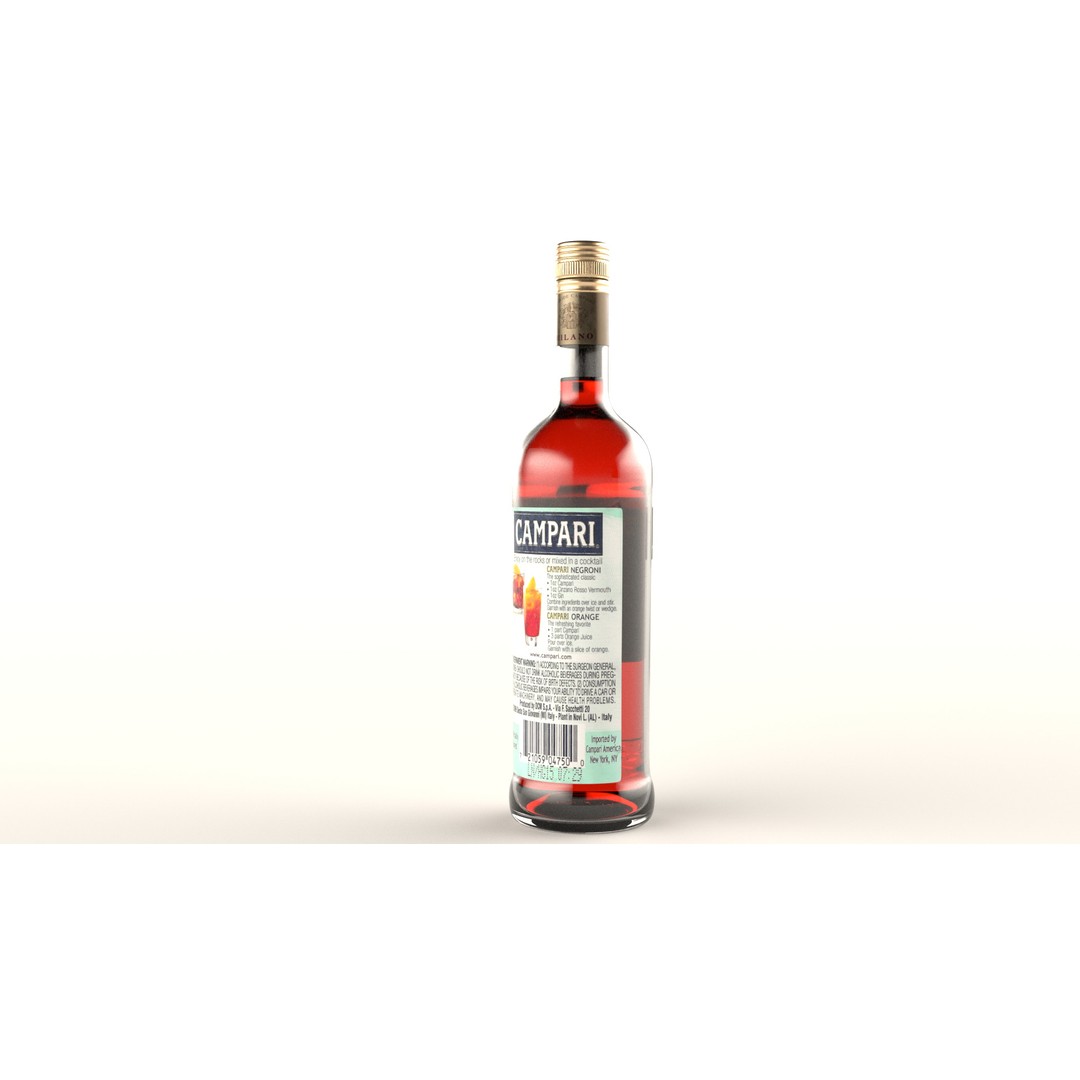 Campari Aperitif 3D Model – Low Poly Beverage Asset, Blender & FBX - View 6