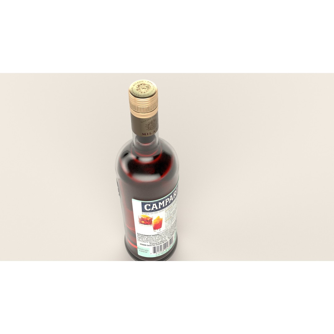Campari Aperitif 3D Model – Low Poly Beverage Asset, Blender & FBX - View 7