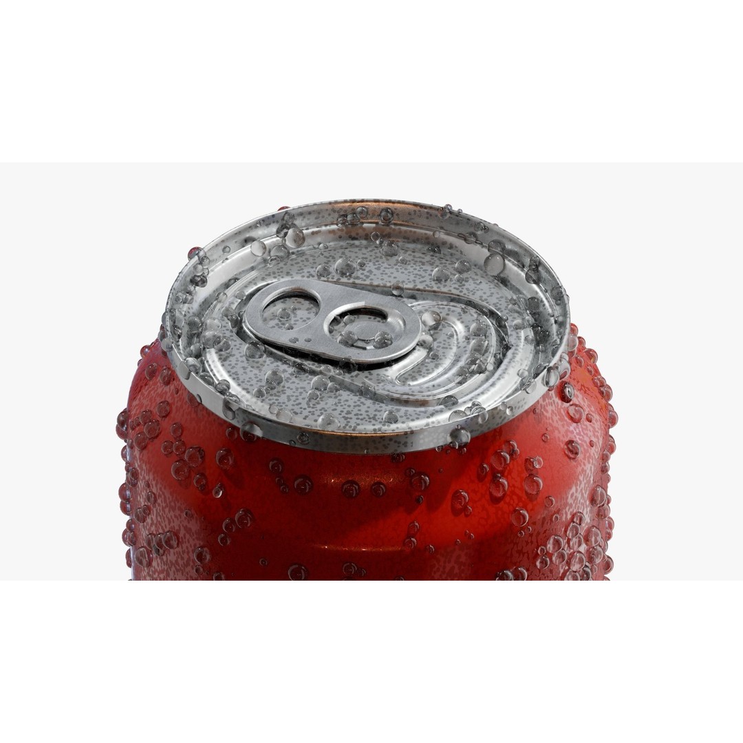 Standard Can 3D Model – Aluminum Beverage with Droplets, PBR Textures - View 3