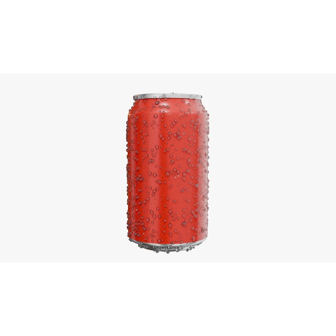 Standard Can 3D Model – Aluminum Beverage with Droplets, PBR Textures - View 4