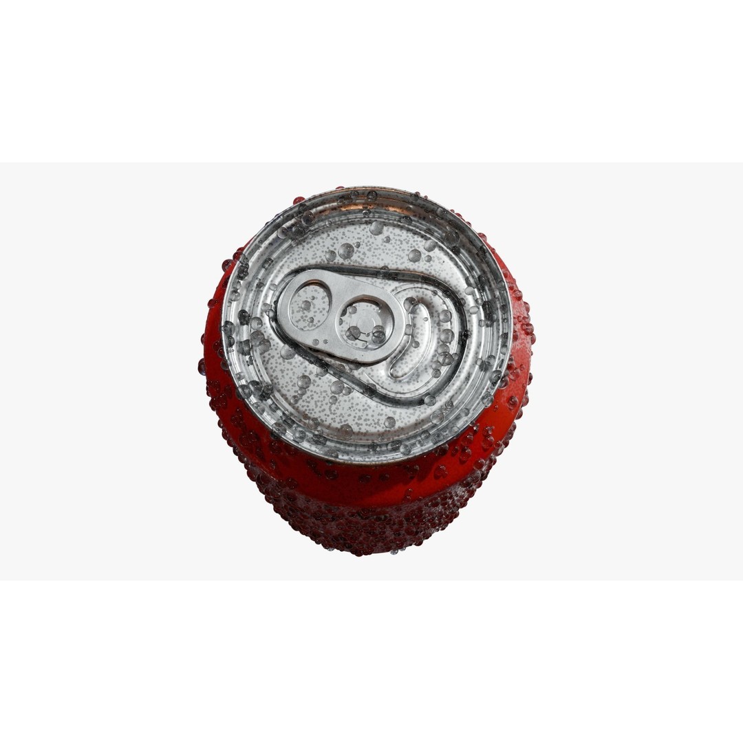 Standard Can 3D Model – Aluminum Beverage with Droplets, PBR Textures - View 5