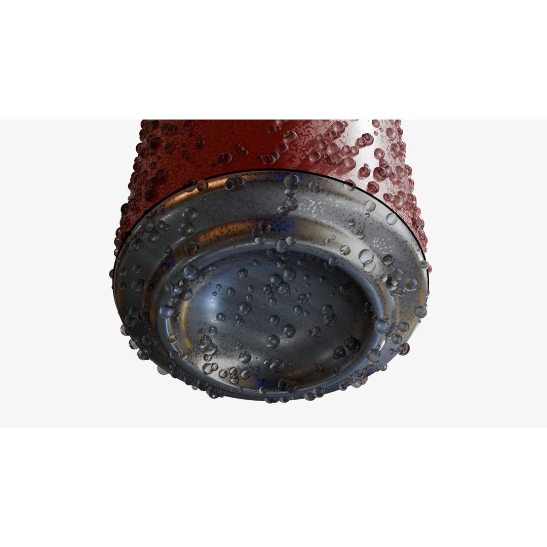 Standard Can 3D Model – Aluminum Beverage with Droplets, PBR Textures - View 7
