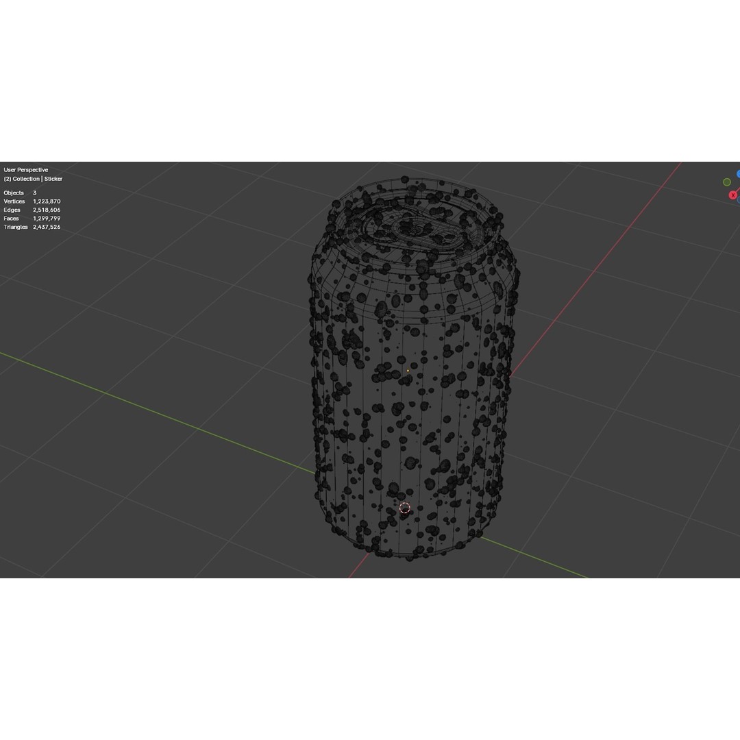 Standard Can 3D Model – Aluminum Beverage with Droplets, PBR Textures - View 9