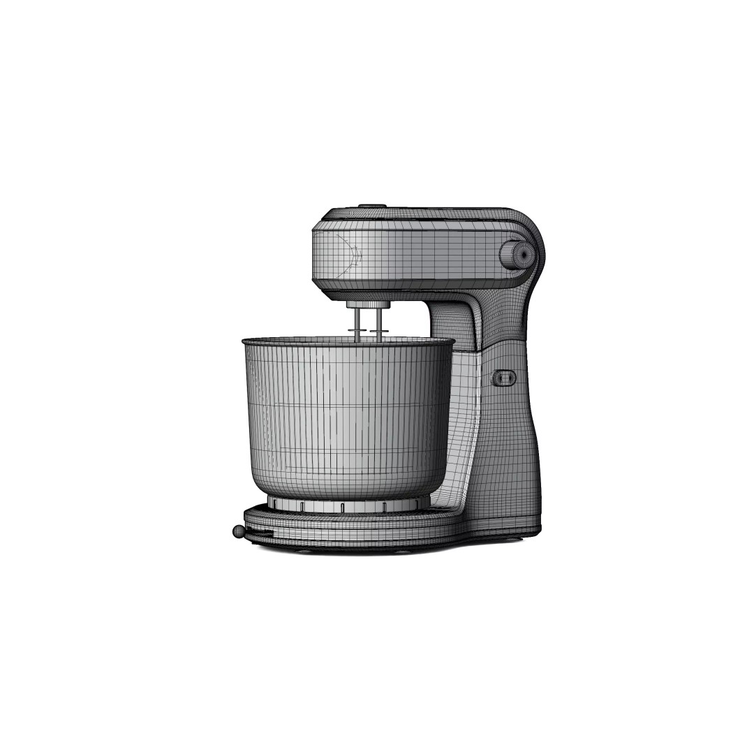 Modern Stand Mixer 3D Model – Low Poly Realistic Kitchen Appliance, FBX - View 5