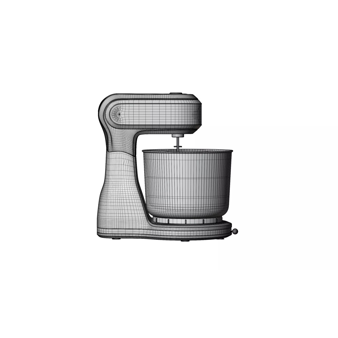 Modern Stand Mixer 3D Model – Low Poly Realistic Kitchen Appliance, FBX - View 7