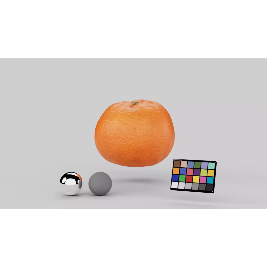 Mandarin 3D Model – Realistic PBR Asset for Food Visualization - View 6