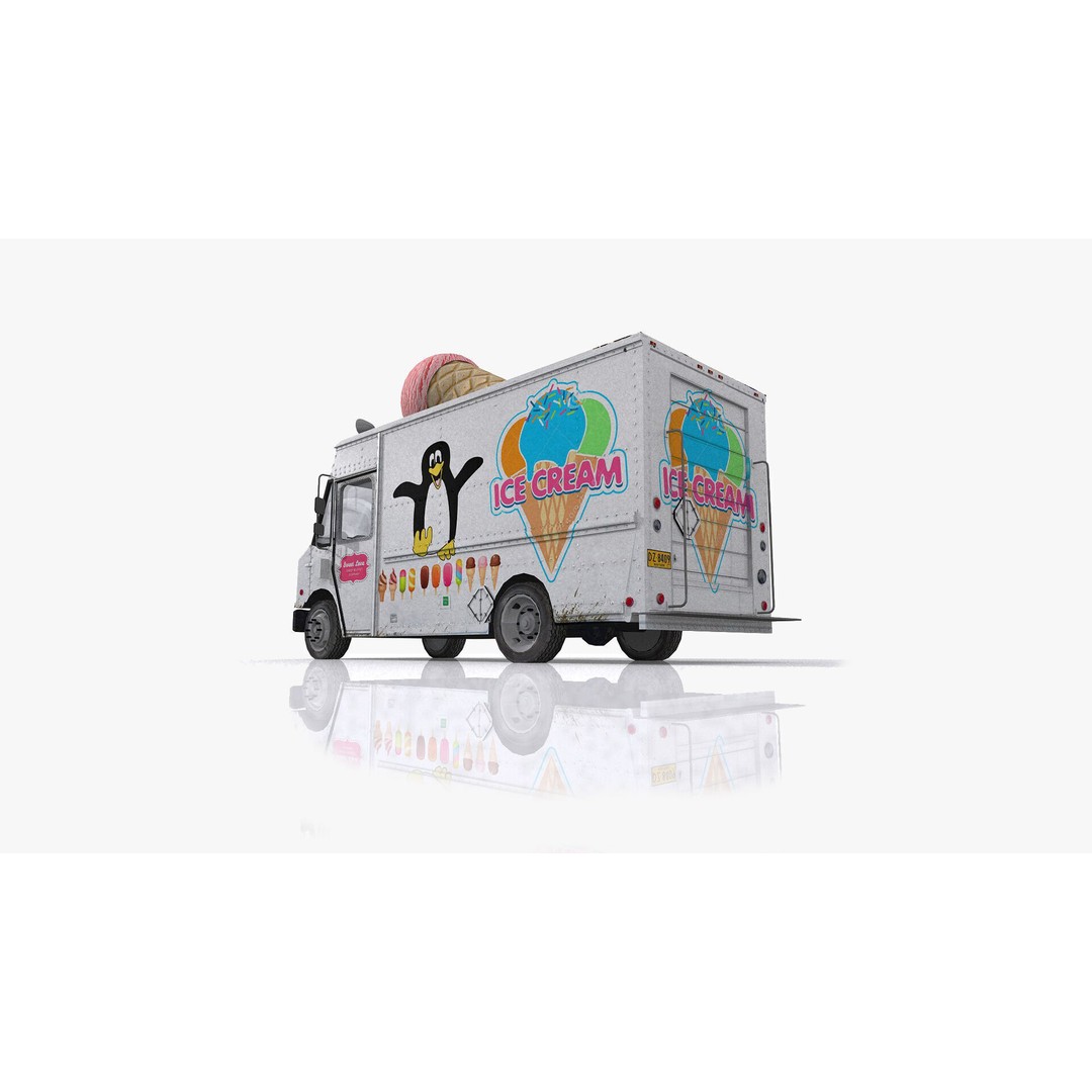 Food Trucks 3D Model – Low Poly Game Asset, FBX and OBJ Formats - View 11