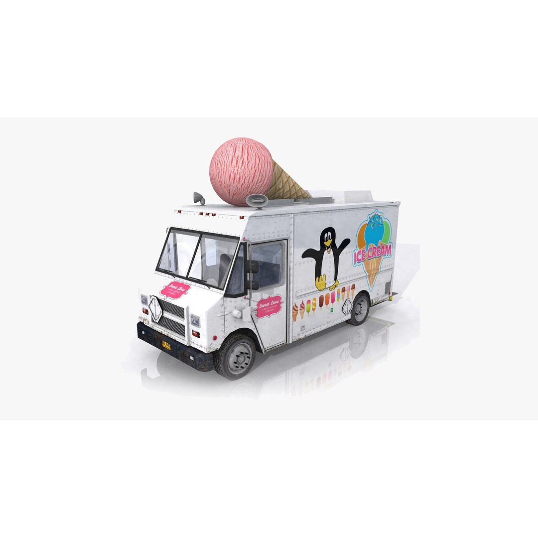 Food Trucks 3D Model – Low Poly Game Asset, FBX and OBJ Formats - View 4