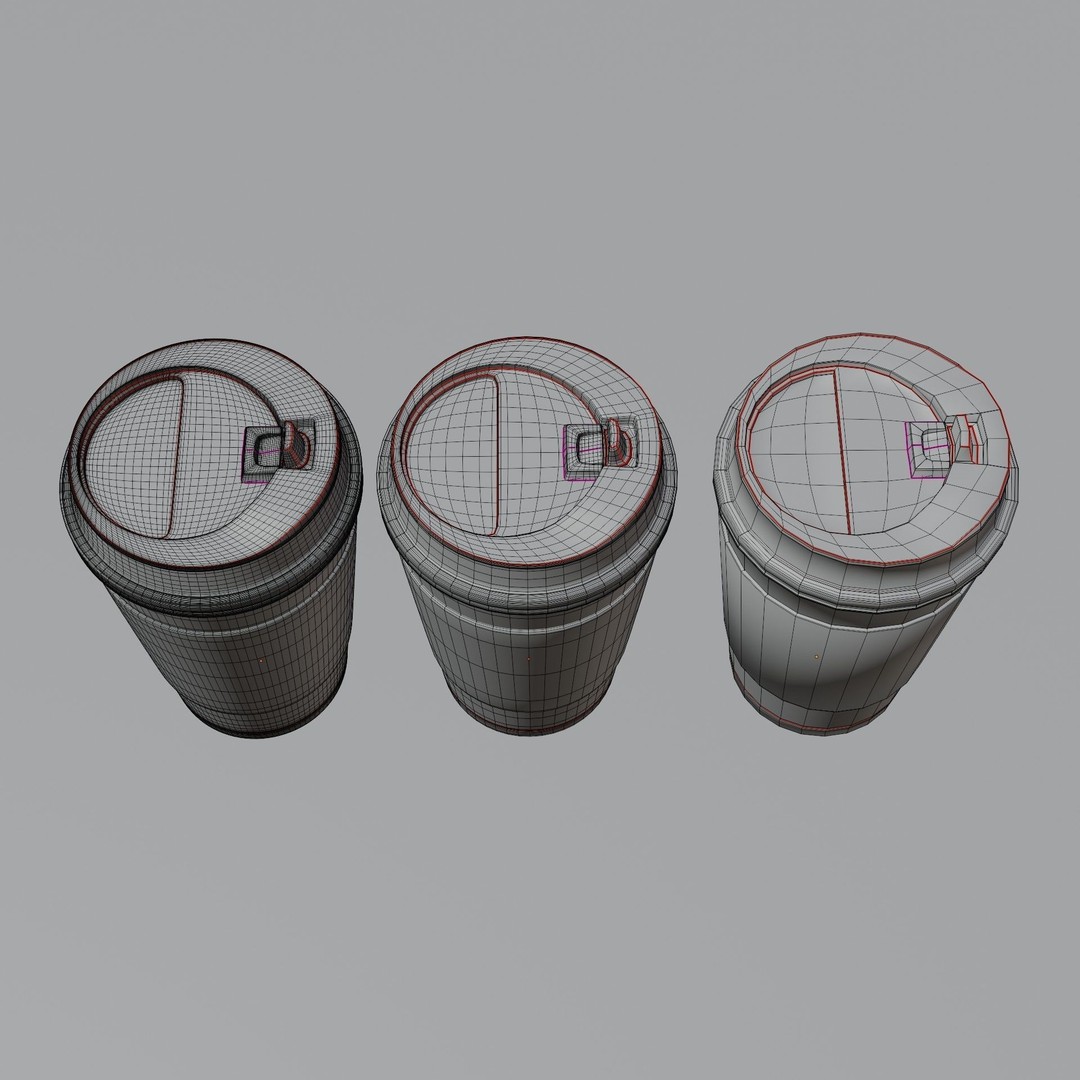 Paper Coffee Cups 3D Model – Low Poly Game Asset, FBX, PBR Textures - View 14