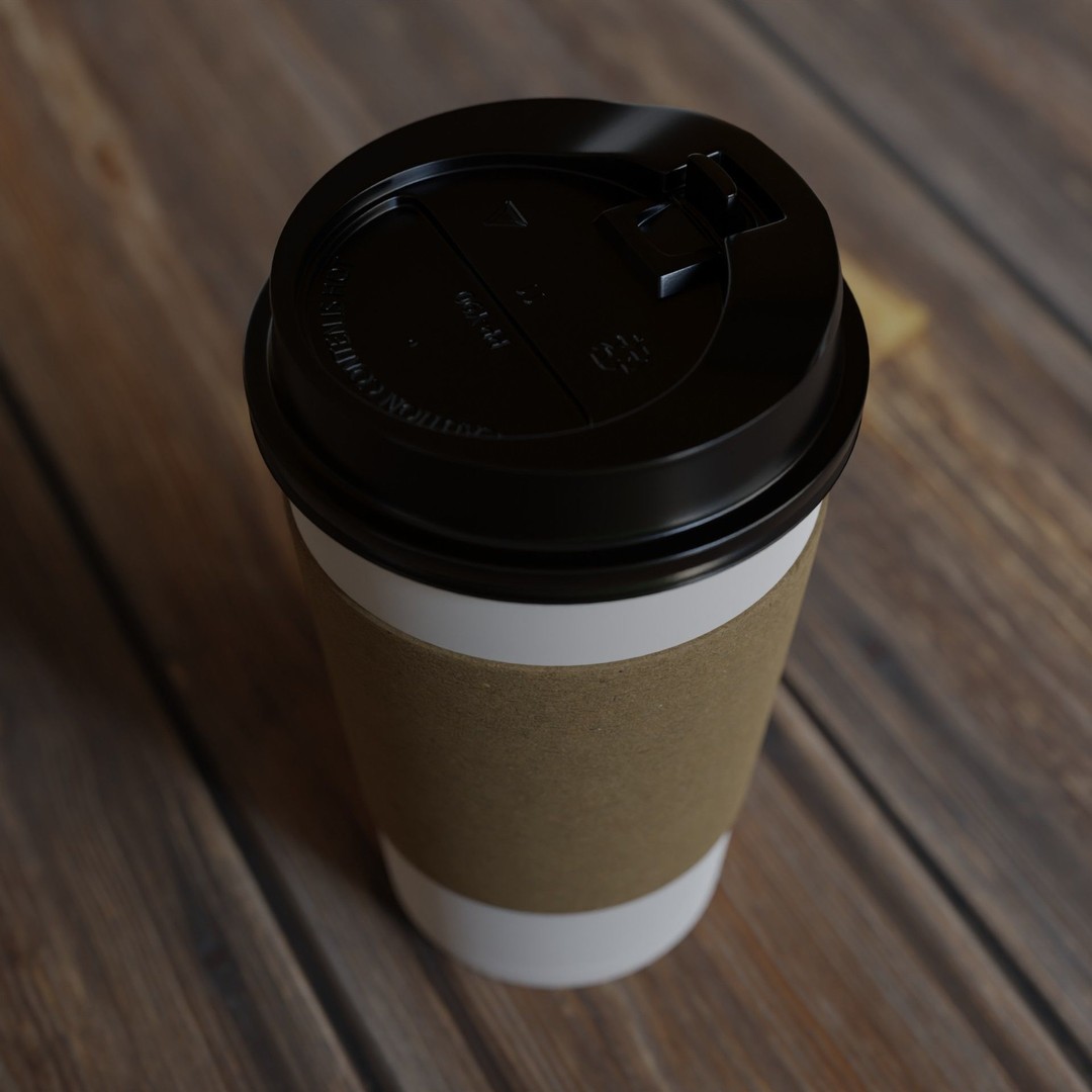 Paper Coffee Cups 3D Model – Low Poly Game Asset, FBX, PBR Textures - View 5