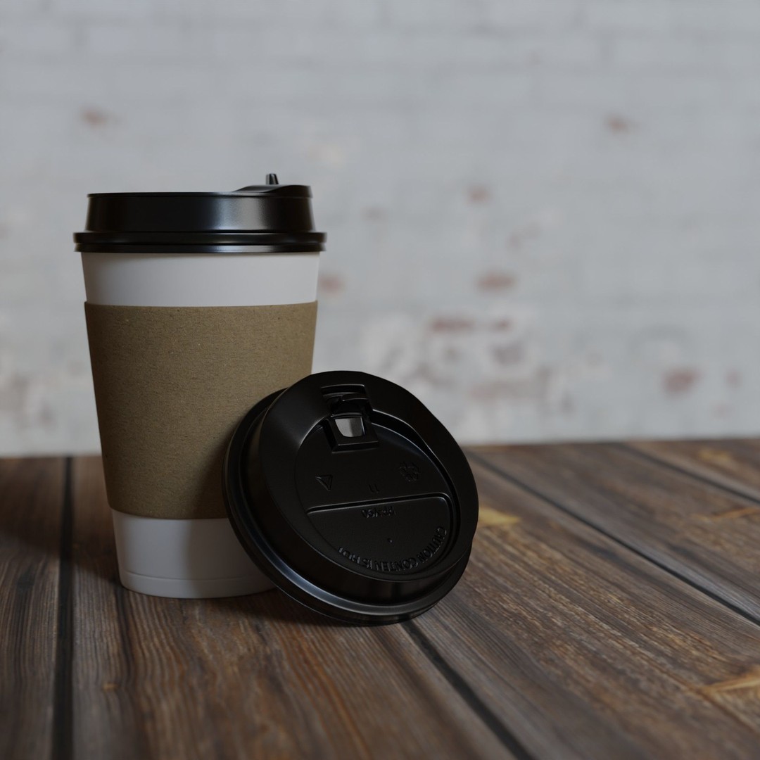 Paper Coffee Cups 3D Model – Low Poly Game Asset, FBX, PBR Textures - View 8