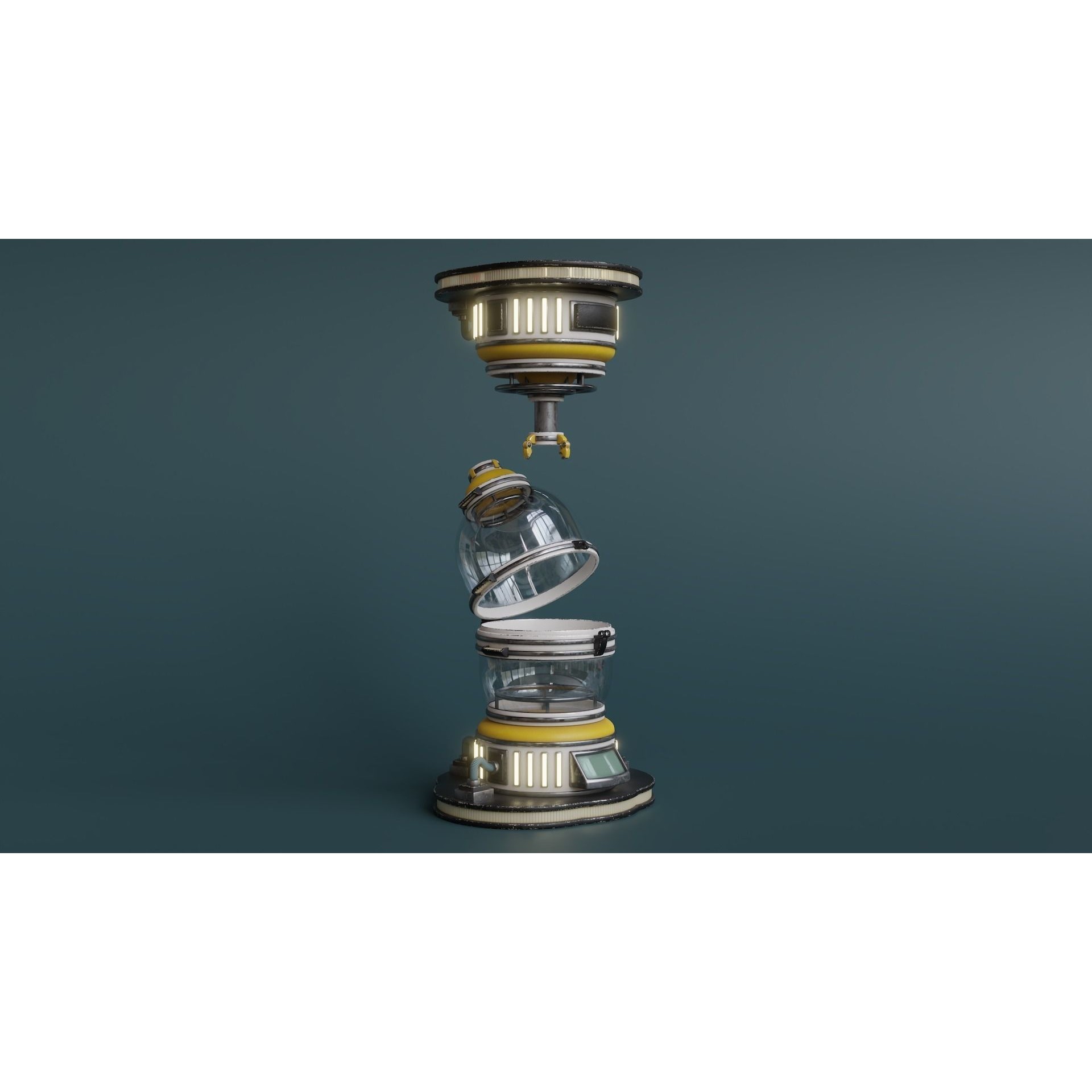 Sci-Fi Incubator - Low-Poly Game-Ready 3D Model - View 4