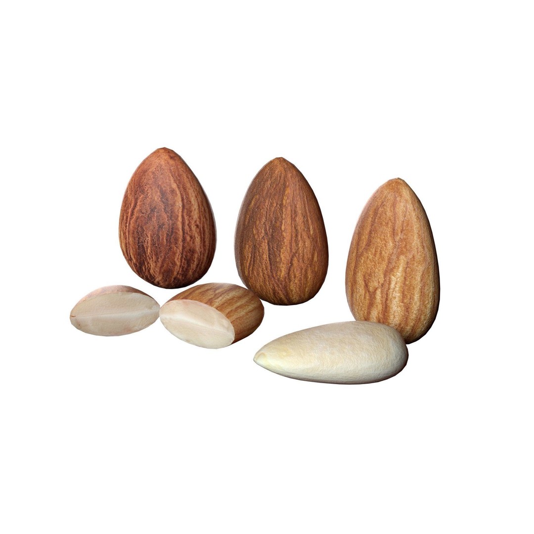 Almonds Collection 3D Model – Low Poly Food Asset, Blender, FBX, OBJ - View 16