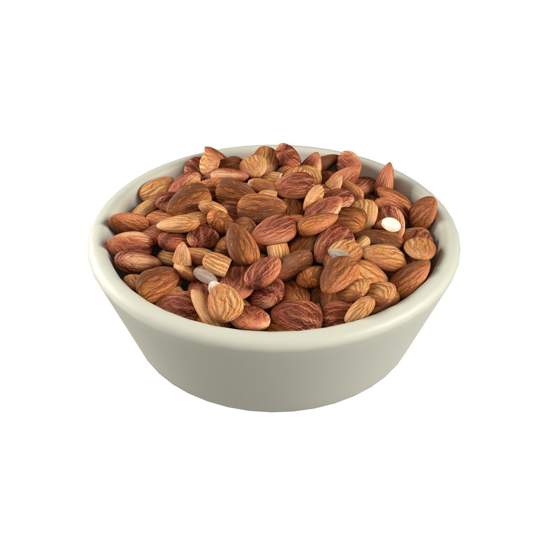 Almonds Collection 3D Model – Low Poly Food Asset, Blender, FBX, OBJ - View 4