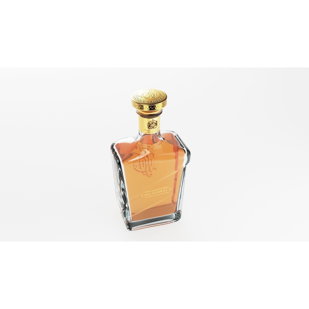 King George Bottle 3D Model – High Poly PBR Beverage Asset, FBX, OBJ - View 3