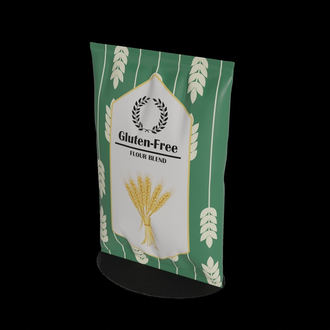 Gluten-Free Flour Blend 3D Model – Realistic Low Poly Pantry Asset, FBX