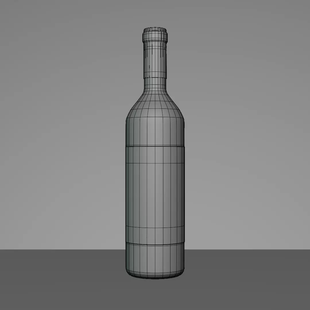 Wine Bottle 3D Model – Low Poly PBR Asset, FBX, OBJ, Blender - View 10