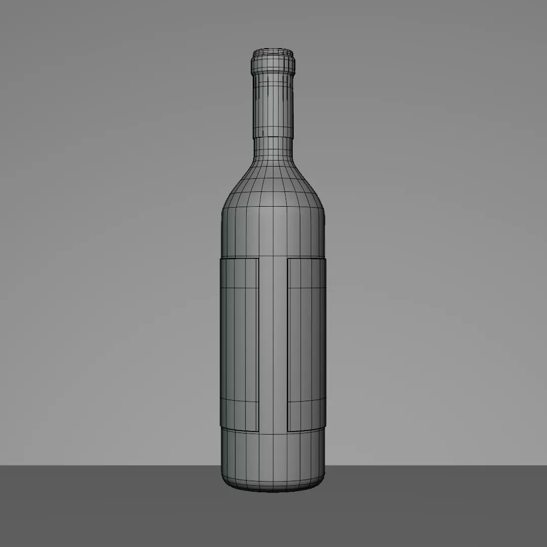 Wine Bottle 3D Model – Low Poly PBR Asset, FBX, OBJ, Blender - View 11
