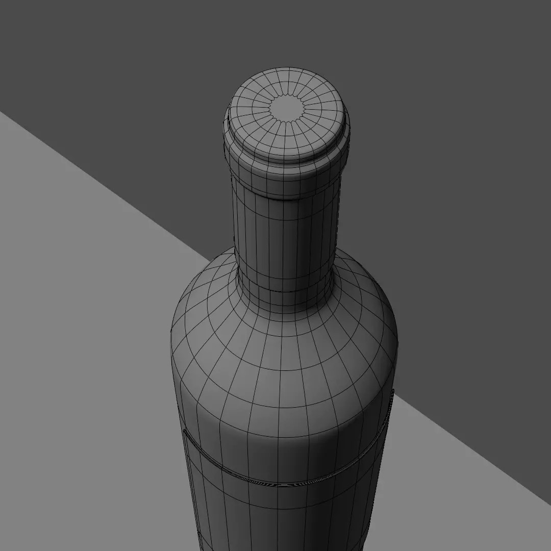 Wine Bottle 3D Model – Low Poly PBR Asset, FBX, OBJ, Blender - View 12