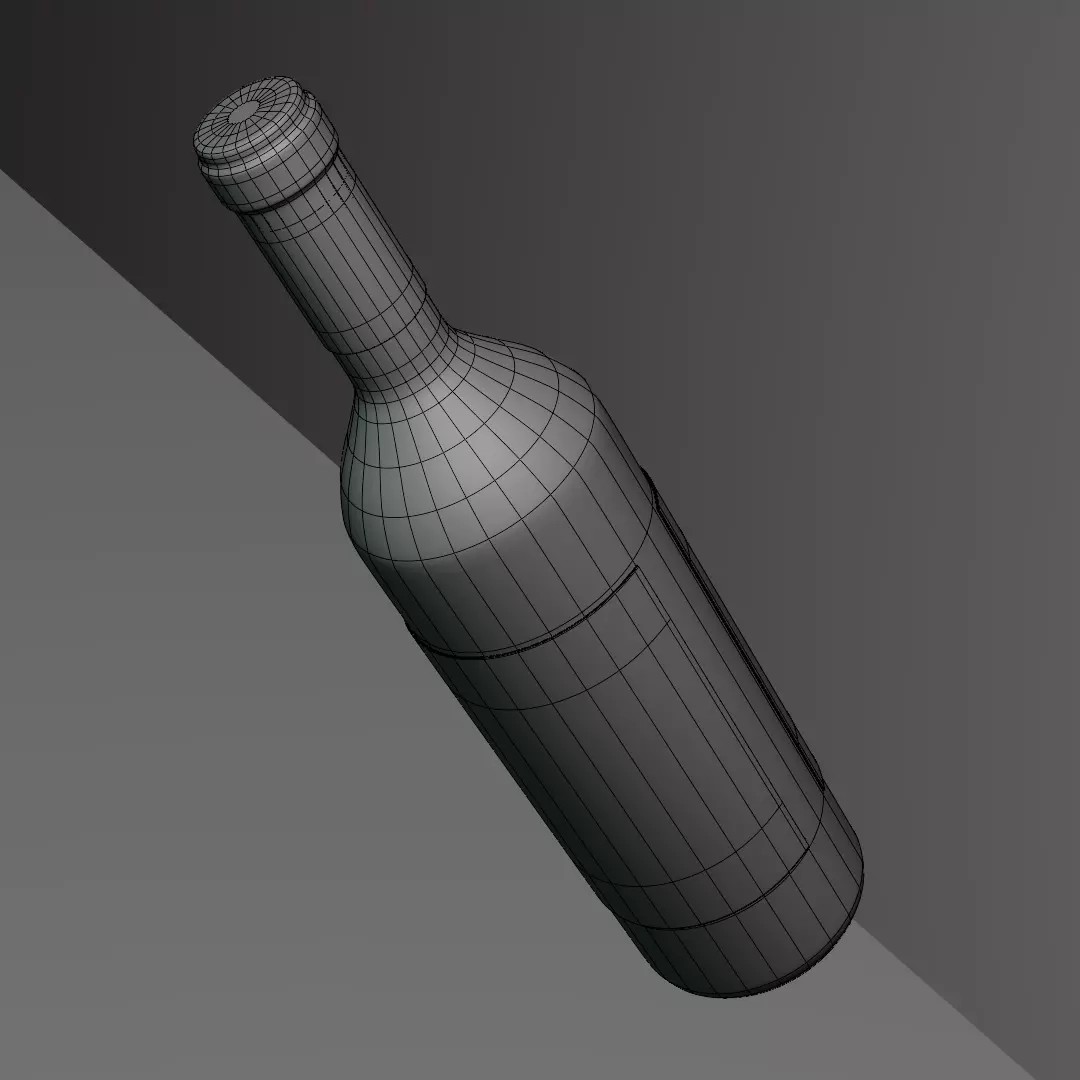 Wine Bottle 3D Model – Low Poly PBR Asset, FBX, OBJ, Blender - View 13