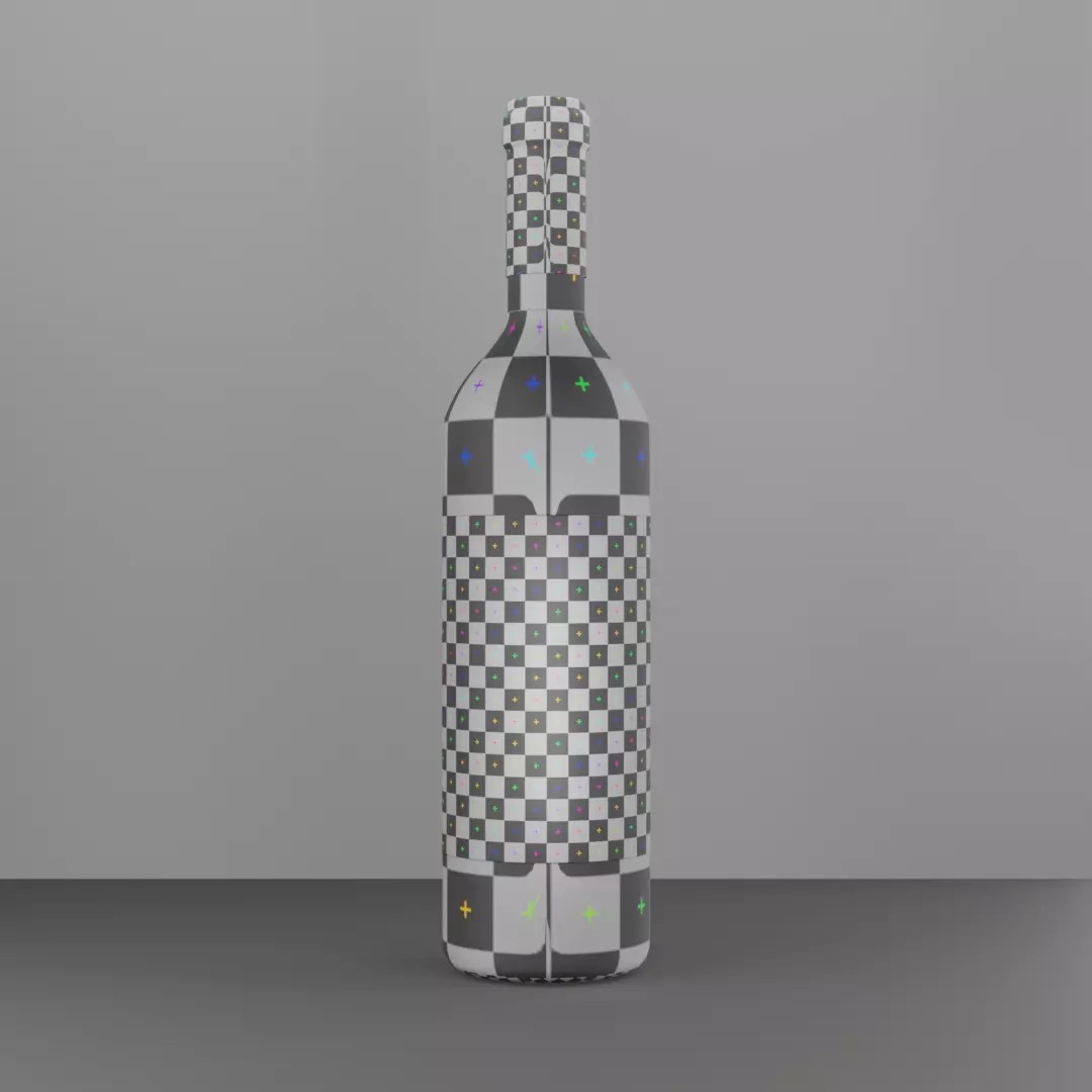 Wine Bottle 3D Model – Low Poly PBR Asset, FBX, OBJ, Blender - View 16