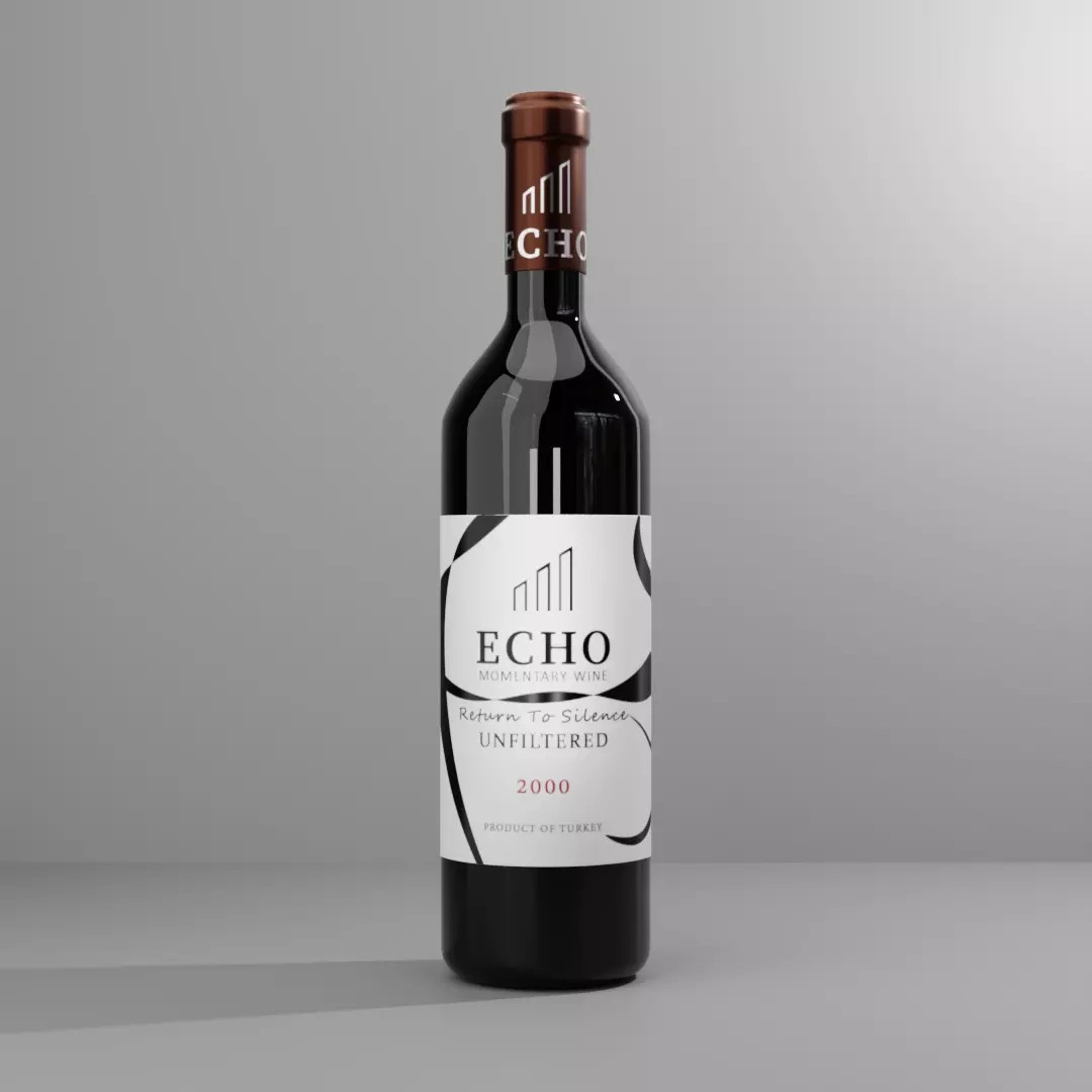 Wine Bottle 3D Model – Low Poly PBR Asset, FBX, OBJ, Blender - View 2