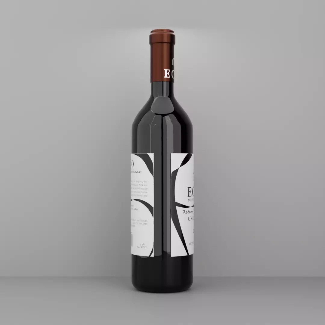Wine Bottle 3D Model – Low Poly PBR Asset, FBX, OBJ, Blender - View 5