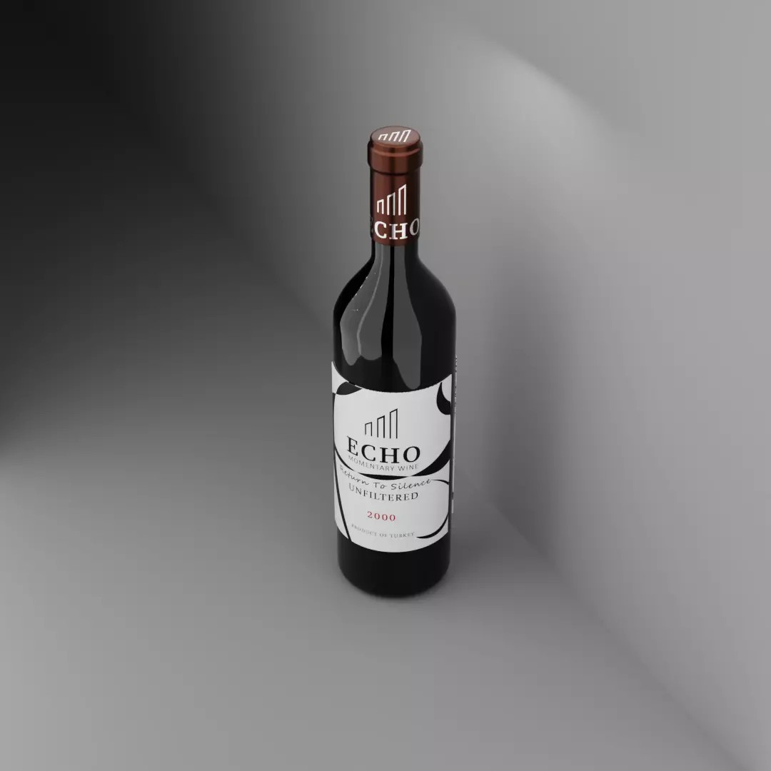 Wine Bottle 3D Model – Low Poly PBR Asset, FBX, OBJ, Blender - View 6