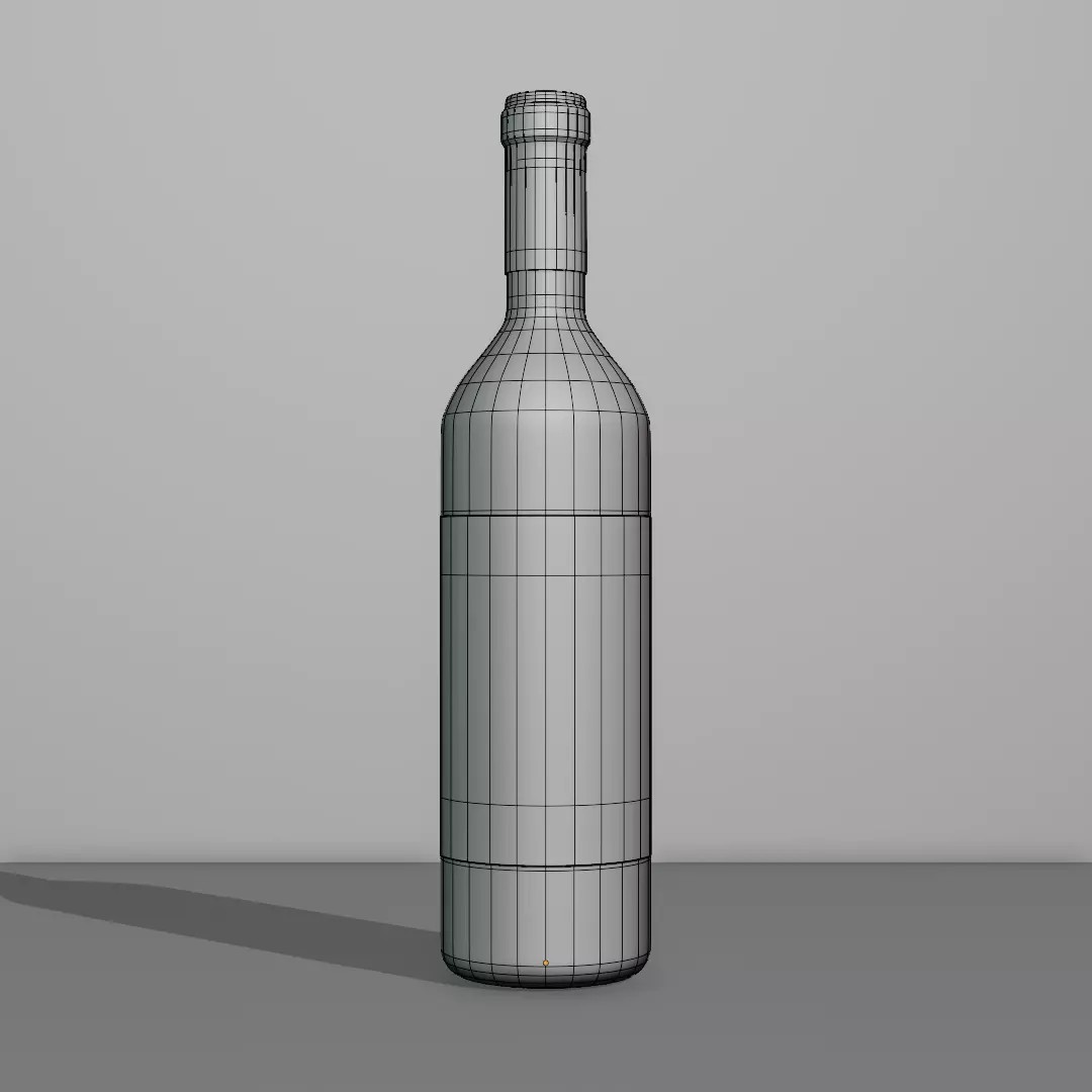 Wine Bottle 3D Model – Low Poly PBR Asset, FBX, OBJ, Blender - View 8