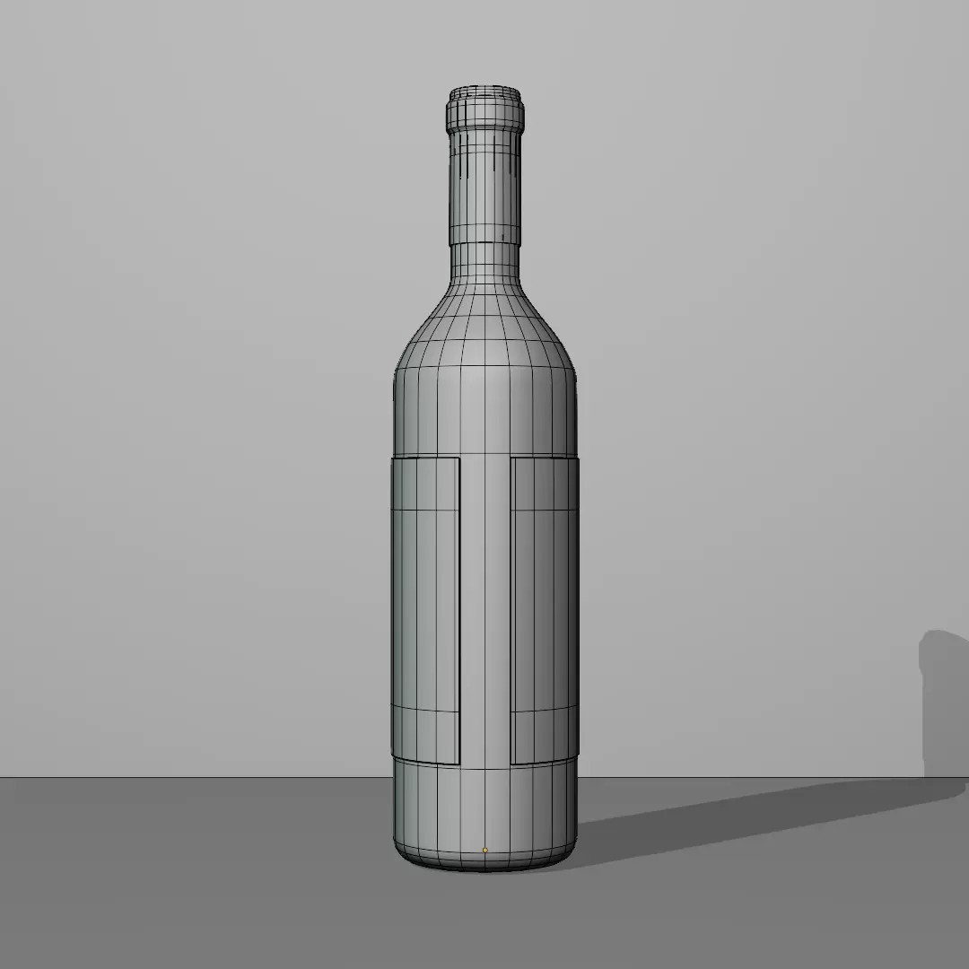 Wine Bottle 3D Model – Low Poly PBR Asset, FBX, OBJ, Blender - View 9