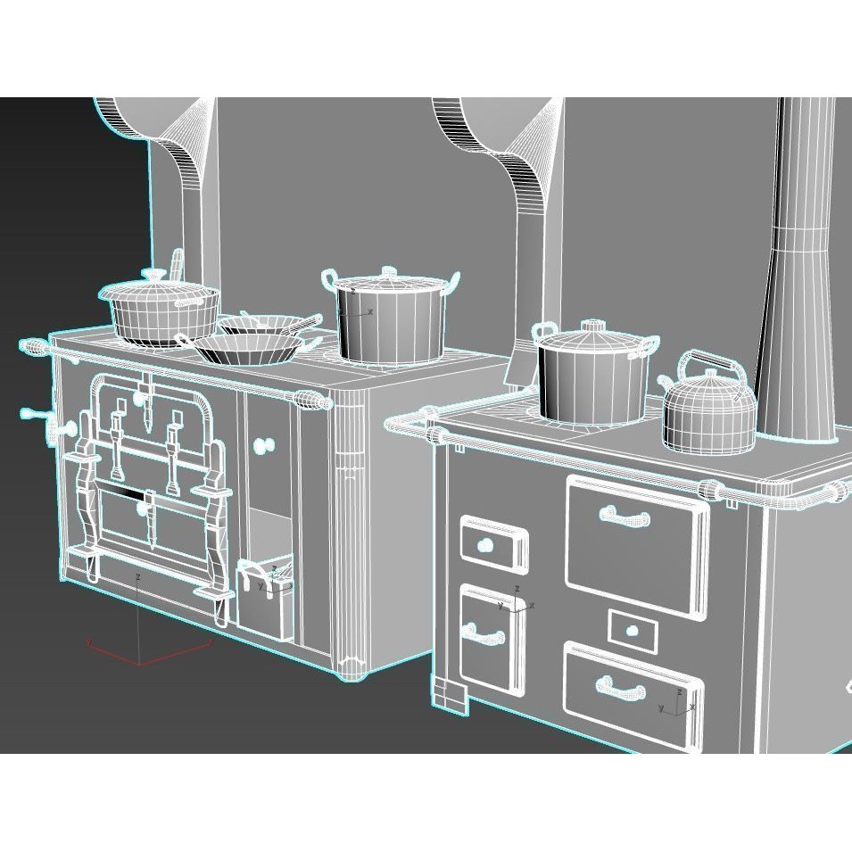 Old Stoves and Kitchenware 3D Model – Realistic PBR Asset, FBX & OBJ - View 12