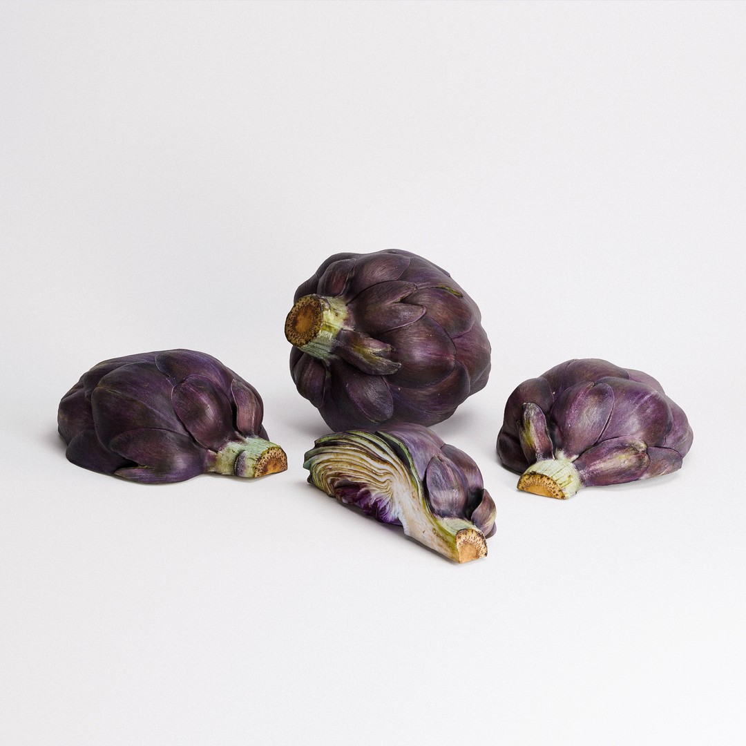 Artichoke 3D Model – Low Poly PBR Collection for Kitchen Visualizations - View 4