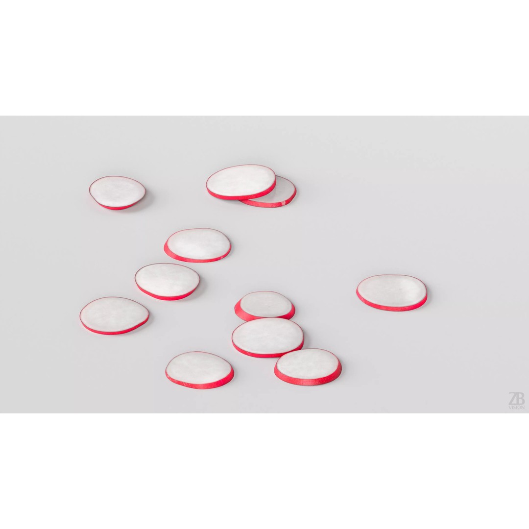 Sliced Radish 3D Model – Photorealistic Vegetable Asset, FBX, OBJ - View 4