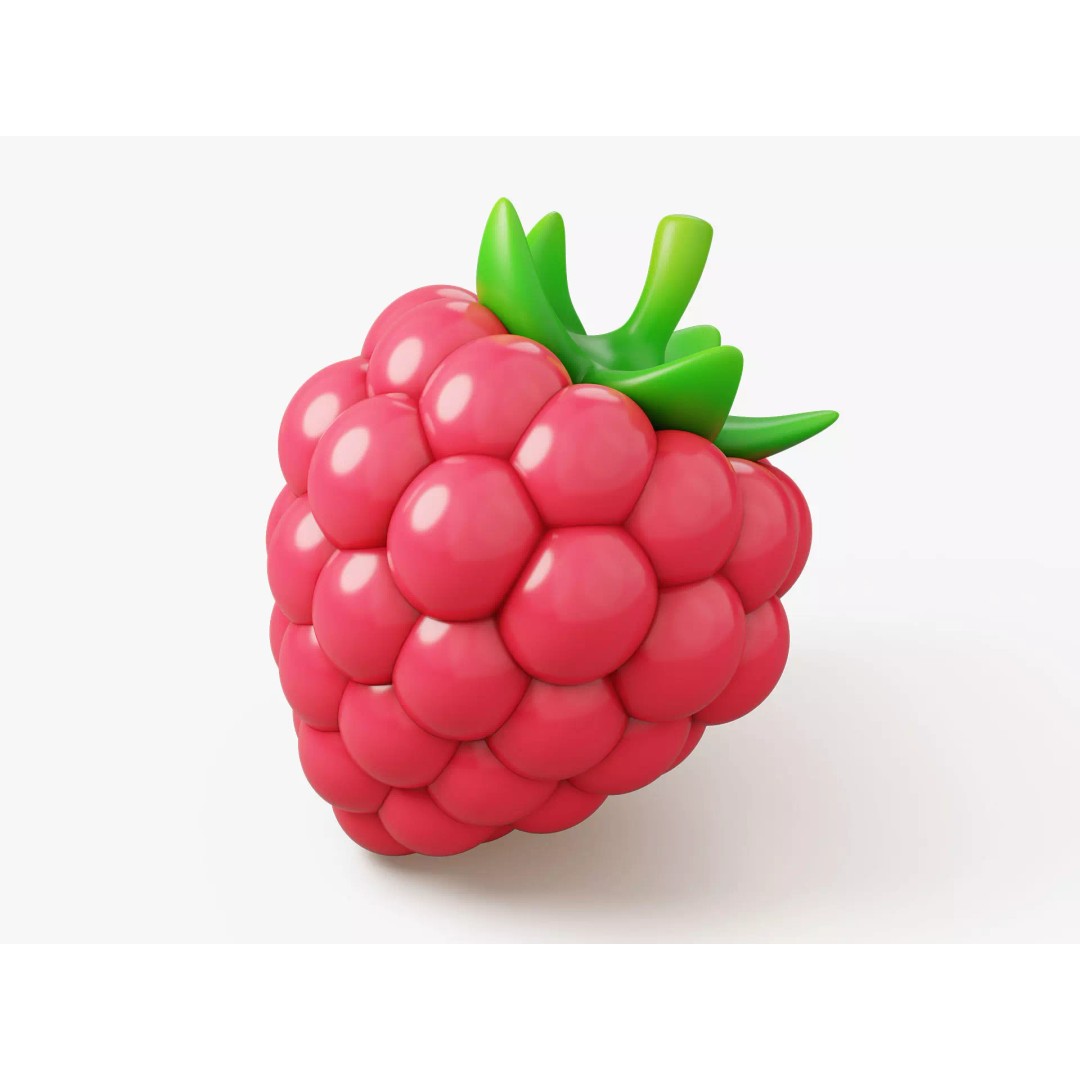 Raspberry 3D Model – Stylized Cartoon Fruit with PBR Textures - View 2