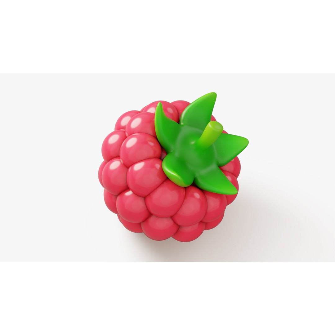 Raspberry 3D Model – Stylized Cartoon Fruit with PBR Textures - View 4
